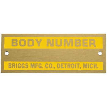 Typenschild Briggs