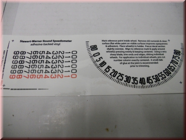 Tacho Klebezahlen, Stewart Warner  runder Tacho