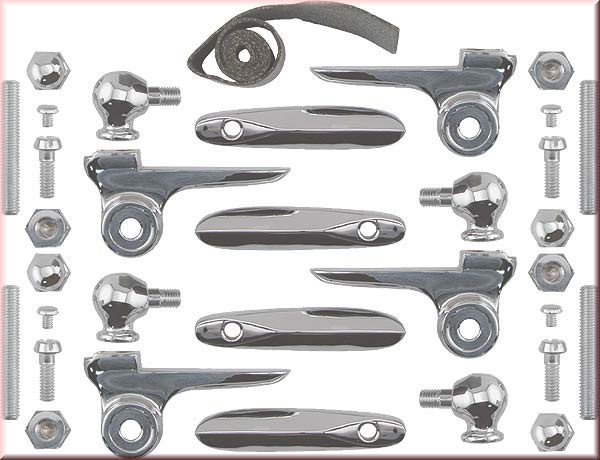 2 x Befestigungssatz Windabweiserscheiben Roadster-Phaeton 1928-29 ( für links und rechts )