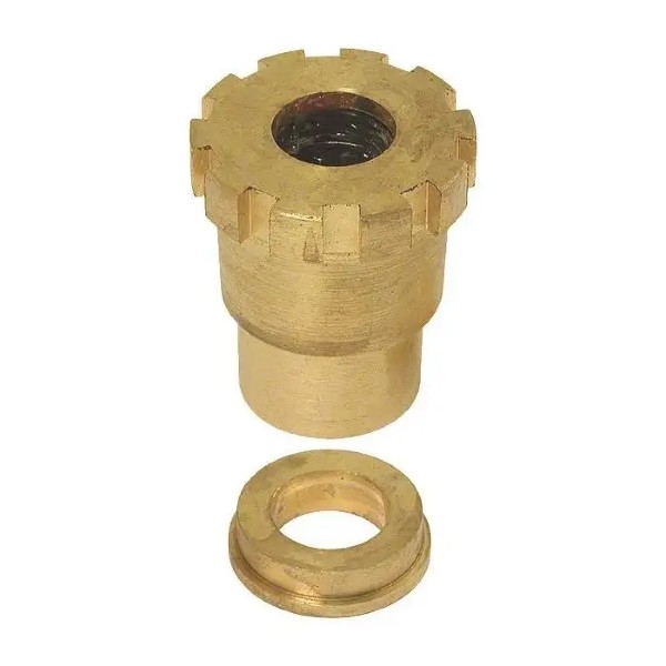 moderne Messingbuchse mit Wellenringdichtung